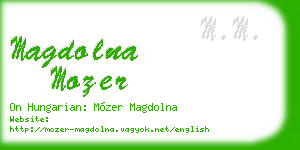magdolna mozer business card